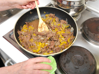 Cooking meat and vegetables
