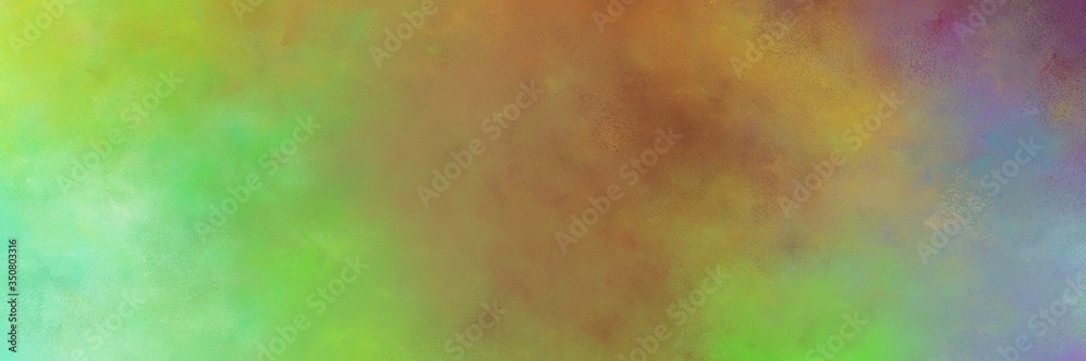 Poster beautiful abstract painting background texture with pastel brown, dark sea green and pastel green co