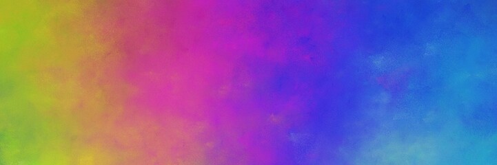 beautiful mulberry , royal blue and yellow green colored vintage abstract painted background with space for text or image. can be used as horizontal background texture