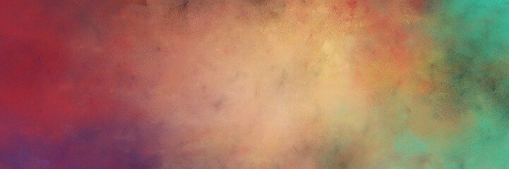 beautiful abstract painting background texture with rosy brown, dark moderate pink and sea green colors and space for text or image. can be used as header or banner