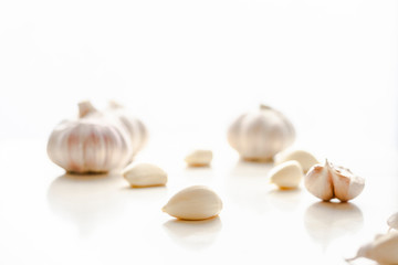 garlic isolated on a white background close up