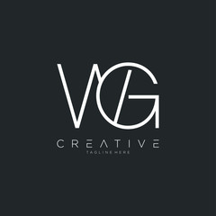 W G,Letter Simple Premium Logo Design template.