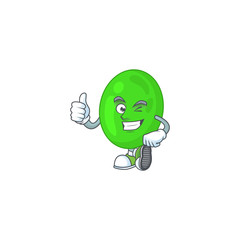 Caricature picture of cocci with Thumbs up finger