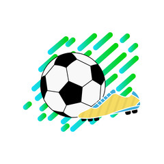 Football icon in flat style. Design template vector