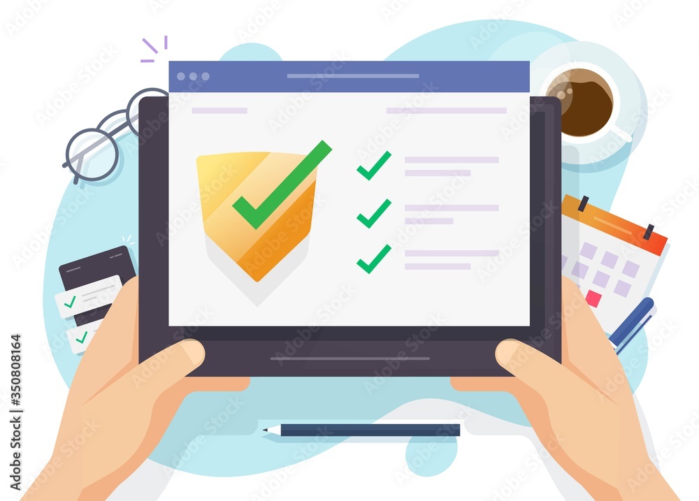 Poster security verification check digital computer software guard online for internet website virus attack
