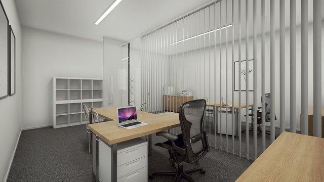 Modern office interior rendering visualization