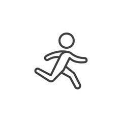 Running exercise line icon. linear style sign for mobile concept and web design. Runner man outline vector icon. Symbol, logo illustration. Vector graphics