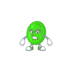 cartoon drawing of cocci showing angry face