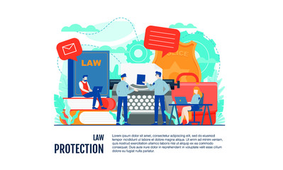 law and justice study and reporting news vector illustration concept template background can be use for presentation web banner UI UX landing page