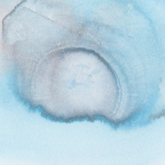 Watercolor abstract background, hand drawn texture. Blue nature colors.