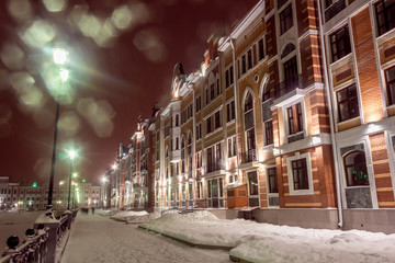 Russia, Yoshkar-Ola night view of the illuminated promenade.