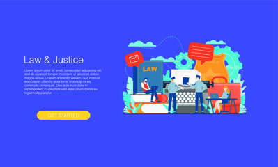 law and justice study group consultation vector illustration concept template background can be use for presentation web banner UI UX landing page