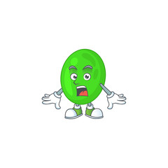A caricature concept design of cocci with a surprised gesture