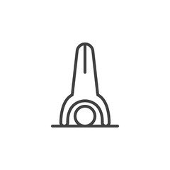 Headstand pose line icon. linear style sign for mobile concept and web design. Practicing yoga exercise outline vector icon. Symbol, logo illustration. Vector graphics