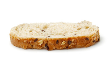 Slice of bread isolated on white