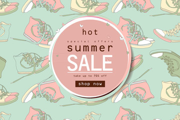 Best summer sale of sneakers banner