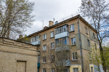 Typical old residential  courtyard   in Russia