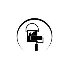 Paint can icon isolated on white background