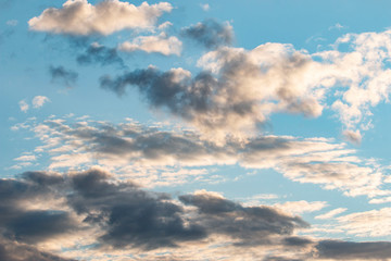 stormy sky at sunset as a background