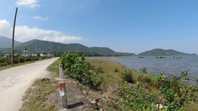 rural landscape in bach ma in central vietnam