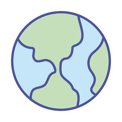 Isolated world sphere line and fill style icon vector design