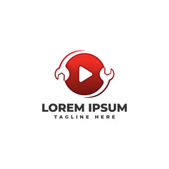 Video Tutorial Repair Logo Vector Icon Illustration