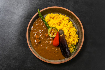 野菜カレー　Curry and rice with assorted vegetables