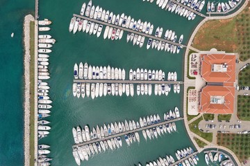 Yachts in Novigrad marina in Croatia
