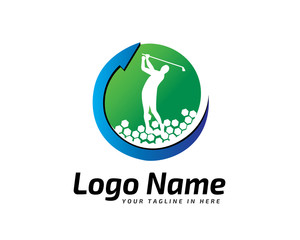 Modern Circle Golf logo design inspiration