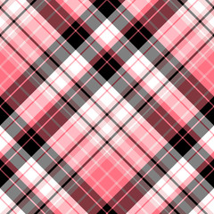 Seamless pattern in creative pink, black and white colors for plaid, fabric, textile, clothes, tablecloth and other things. Vector image. 2