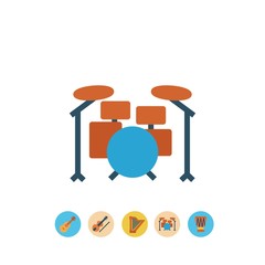 drum set icon vector illustration sign