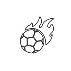 Obraz premium fire soccer ball icon vector illustration sign