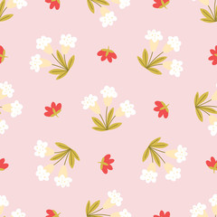 Floral texture on pink background