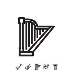 harp musical instrument icon vector illustration sign