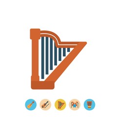 harp musical instrument icon vector illustration sign