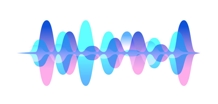 Colorful gradient sound waveform vector graphic illustration