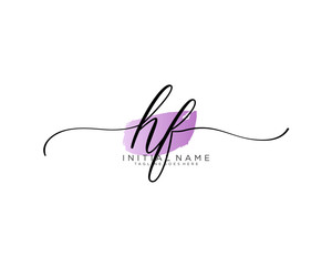 Obraz premium HF Initial handwriting logo vector