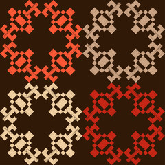 Fototapeta na wymiar Aztec elements. Design with manual hatching. Ethnic boho ornament. Seamless background. Tribal motif. Vector illustration for web design or print.