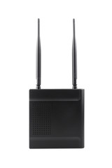 Wireless internet router isolated on white background