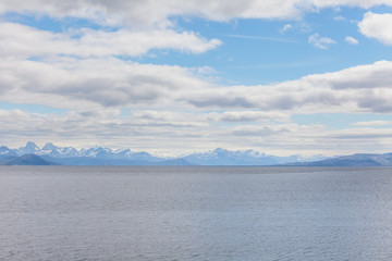 Beautiful Norwegian landscape. view of the fjords. Norway ideal fjord reflection in clear water