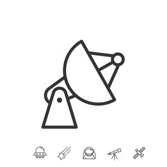 satellite dish icon vector illustration sign