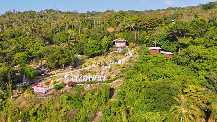 Aerial view of Phi Phi Don landscape on a sunny day from Viewpoint 1, Thailand