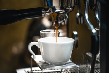 Coffee-Make coffee from the machine at home,Coffee in a cup