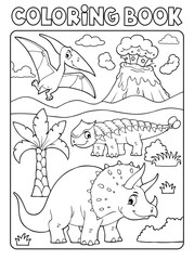 Coloring book dinosaur subject image 6