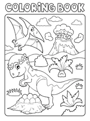 Keuken foto achterwand Voor kinderen Kleurboek dinosaurus onderwerp afbeelding 7