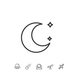 moon and stars icon vector illustration sign