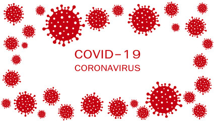 Covid-19 Coronavirus  dangerous virus concept. 
Logo design for background, banners or websites. Isolated, white background. Vector illustration.