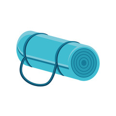 exercise mat on white background