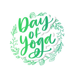 Illustration,Poster Or Banner Of International Yoga Day lettering