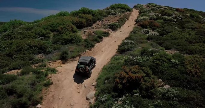 4x4 Off-road Jeeps Rock Crawling and Driving on Mountain Trails